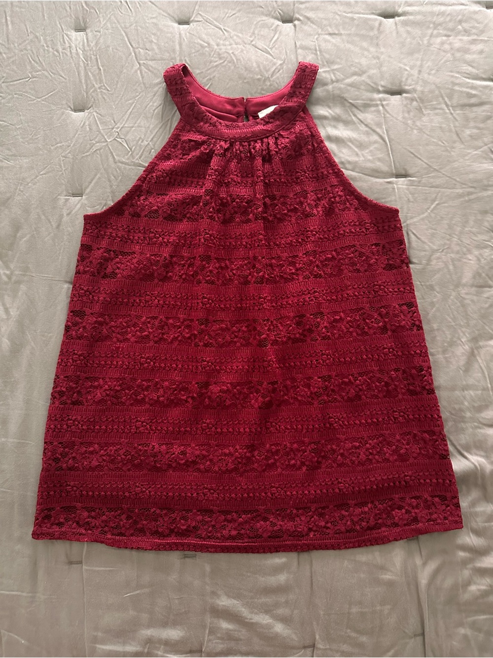 Monteau Burgundy Lace Halter Top